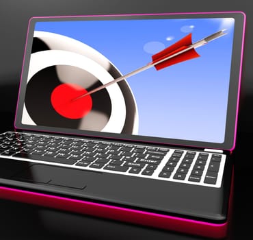 Target On Smartphone Shows Efficient Competitor And Precise Shooter