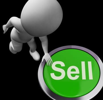Sell Button Showing Sales Selling And Business