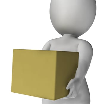 Man Holding Box Shows Delivery And Carrying Packages