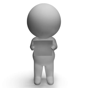 Sheet Or Notice Being Looked At And Read By 3d Character