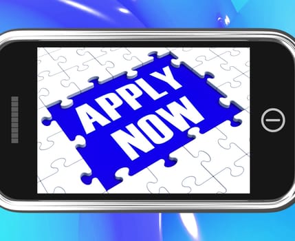 Apply Now On Smartphone Showing Job Applications And Recruitment