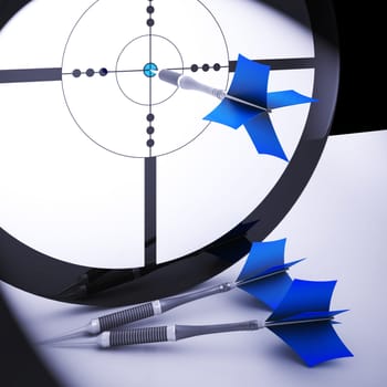 Dart Target Meaning Perfect Skill Winning Performance