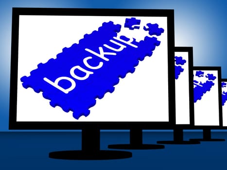 Backup On Monitors Shows Programs Recovery Or Restoration