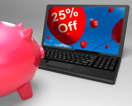 Twenty-Five Percent Off On Laptop Shows Discounts And Special Deals