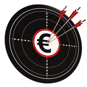 Euro Target Showing Wealth Currency And Prosperity In Europe