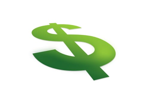 High resolution perspective graphic of a dollar sign.