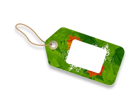 Price Tag with floral maple leaf elements.
