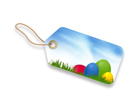 Happy Easter Badge with easter egg background.