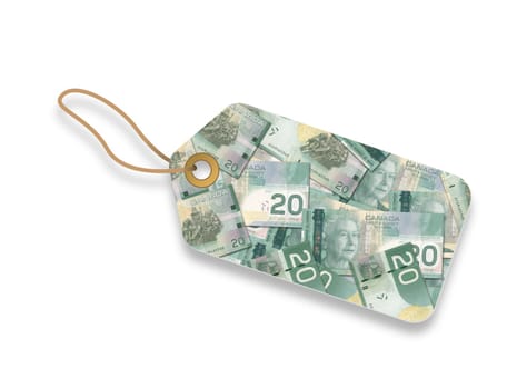 Canadian Dollar Label illustration on white background.
