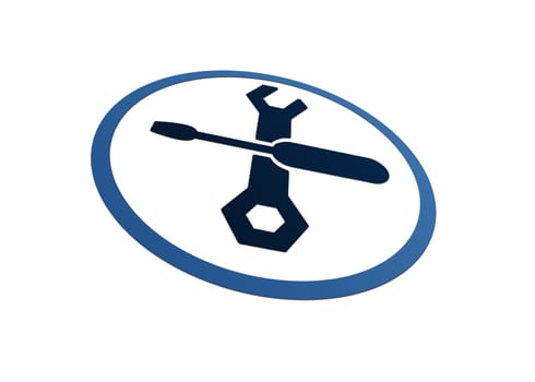 High resolution perspective graphic of tools in a circle.