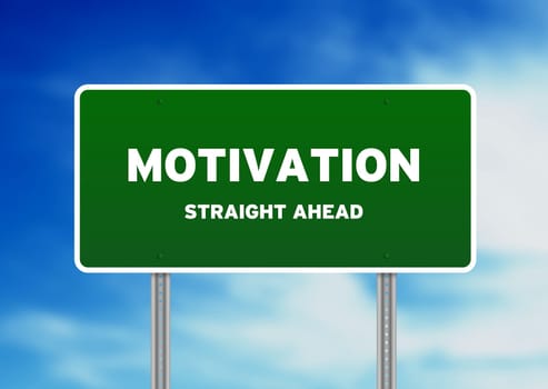 High resolution graphic of Motivation Street Sign on Cloud Background.