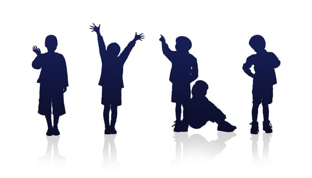 High Resolution graphic of kids silhouettes.