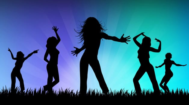 High resolution promotional graphic of dancing girls.