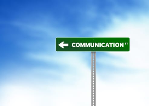 High resolution graphic of a communication road signs on Cloud Background
