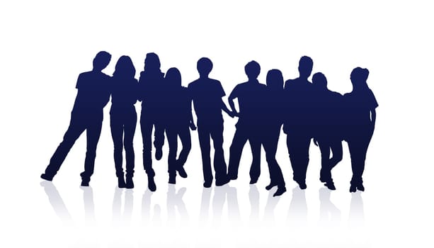 High resolution graphic of a happy group of friends.