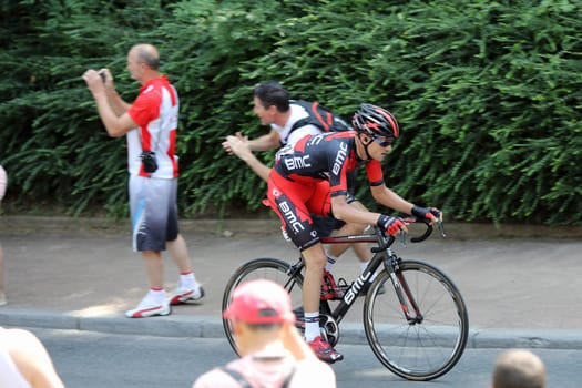 Lyon, France. July 13, 2013. Details of riders of the stage 14 of the famous race Tour de France 2013.