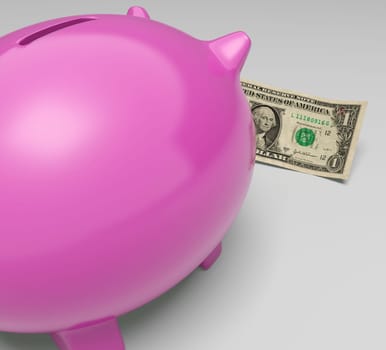 Piggy Dollars Showing Earning Cash Money Notes