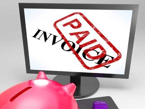 Invoice Paid Stamp Showing Payment Of Bills