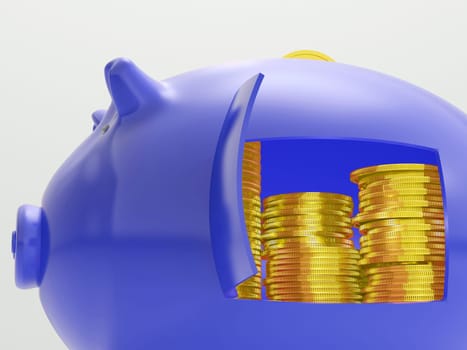 Gold Coins Showing Savings And Investment
