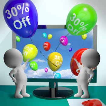 Balloons From Computer Show Sale Discount Of Thirty Percent