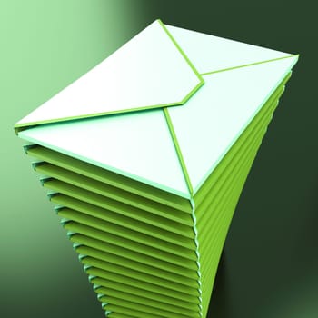 Piled Envelopes Showing Electronic Mailbox Internet Communication
