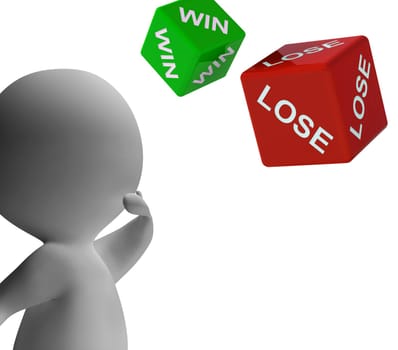Win Lose Dice Shows Gambling And Betting