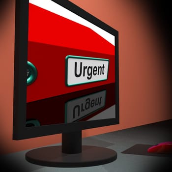 Urgent On monitor Shows Immediate Response Or Priority State