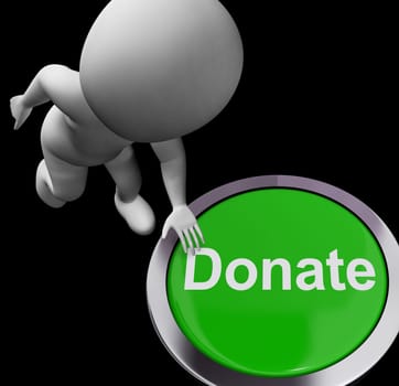 Donate Button Showing Charity Donation And Fundraising