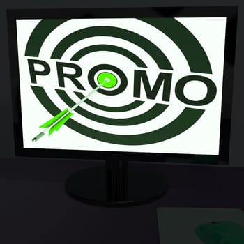 Promo On Monitor Shows Offers And Special Promotions