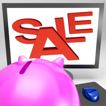 Sale On Monitor Showing Great Offers And Discounts