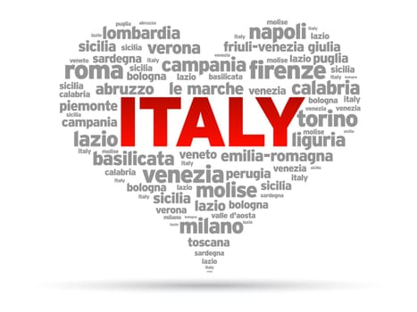 I Love Italy Illustration on white background.