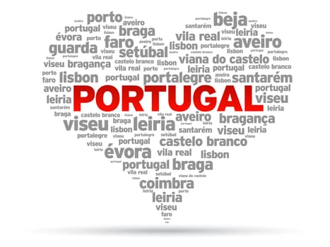 I Love Portugal Illustration on white background.