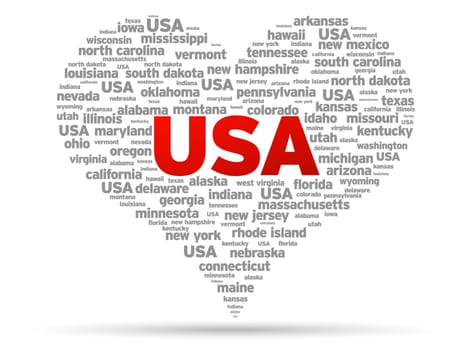 I Love USA Illustration on white background.