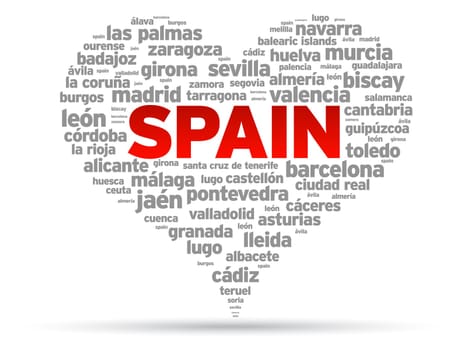 I Love Spain Illustration on white background.