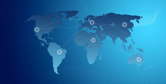 High resolution graphic of a business Travel Route.