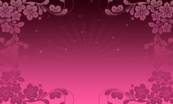 High resolution pink wallpaper with floral elements.