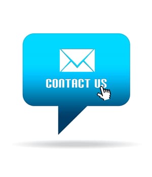 High resolution Contact Us Speech Bubble graphic.