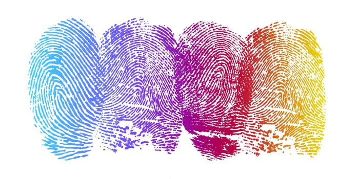 High resolution graphic of fingerprints with gradiant color.
