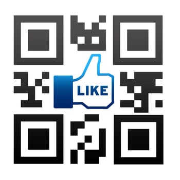 An I like Qr Code illustration on white background.