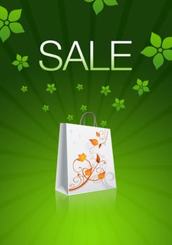 High resolution Sale illustration with floral elements.