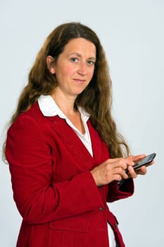 woman with smartphone