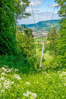 Ski lift in summer
