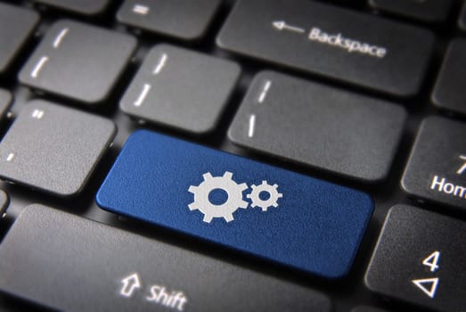 Internet key with Global icon on laptop keyboard. Included clipping path, so you can easily edit it.