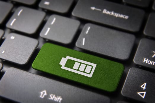 Internet key with Global icon on laptop keyboard. Included clipping path, so you can easily edit it.