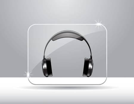Vector illustration of headphones isolated on a white background