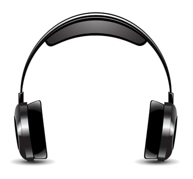 Vector illustration of headphones isolated on a white background