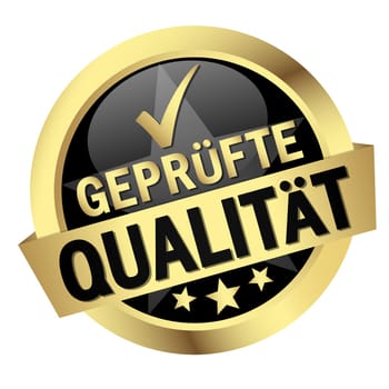 Button with banner " TESTED QUALITY """