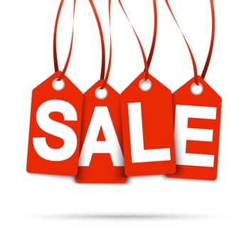 Four pendants with SALE red