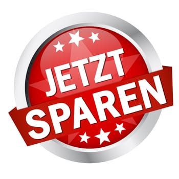 Button with banner " SAVE NOW """
