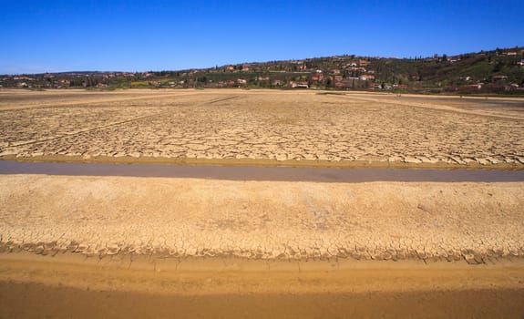 View of Salt evaporation ponds in Secovlje, Slovenia